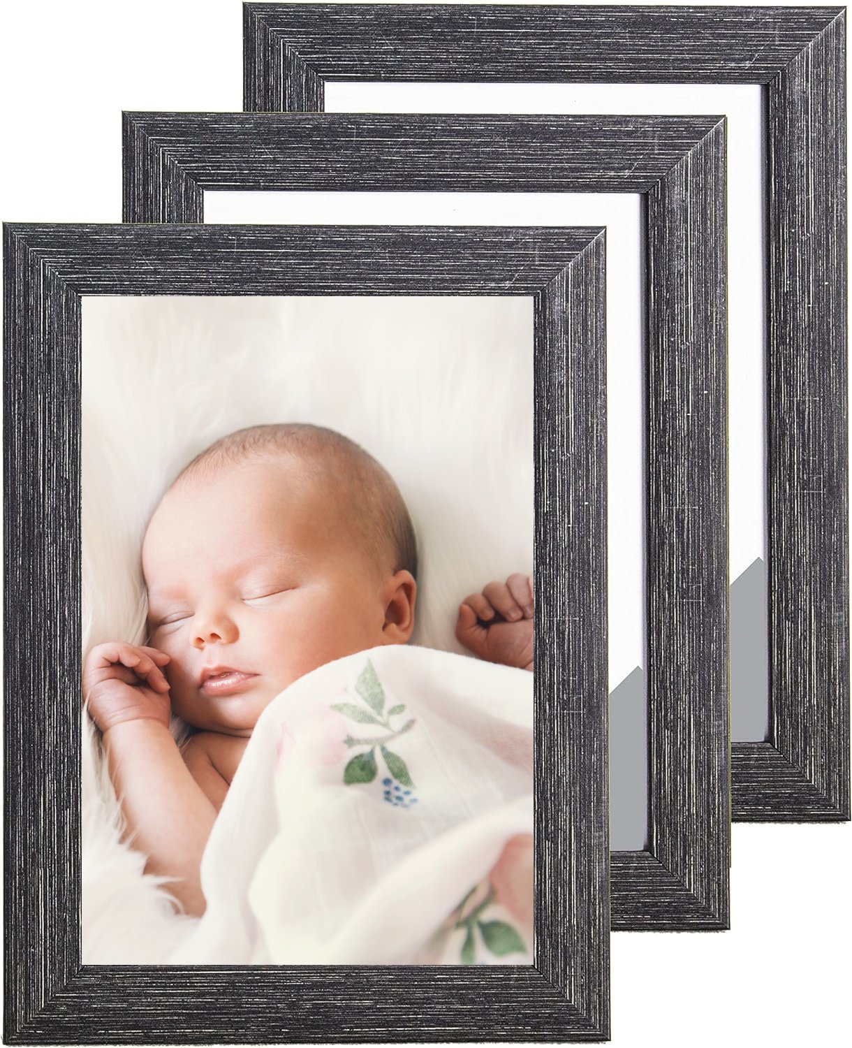 6 x 4 Picture Frame, Set of 3, Charcoal, Photo Frame, 6” x 4” (15cm x 10cm) - Daily Buy