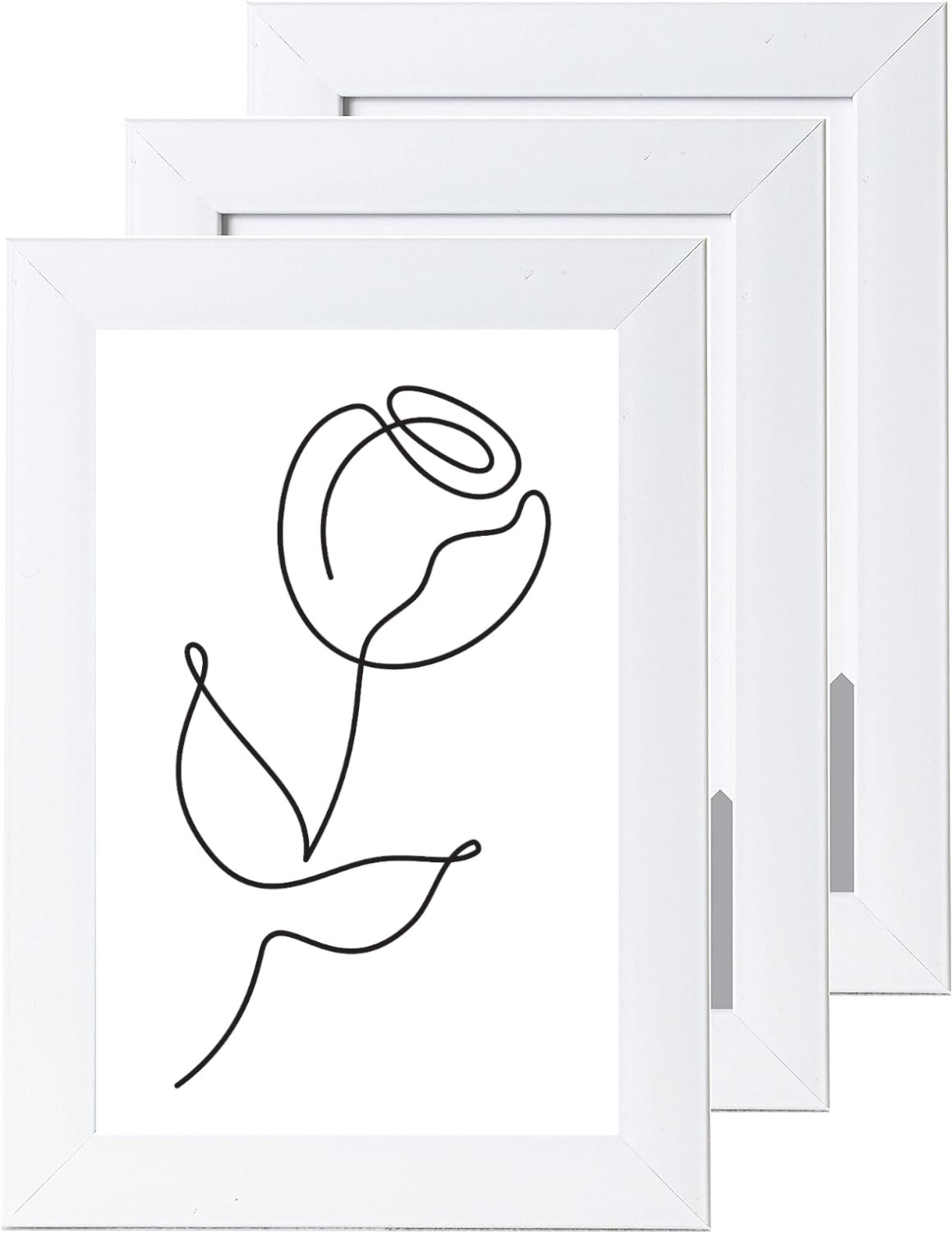 6 x 4 Picture Frame, Set of 3, White, Photo Frame, 6” x 4” (15cm x 10cm) - Daily Buy