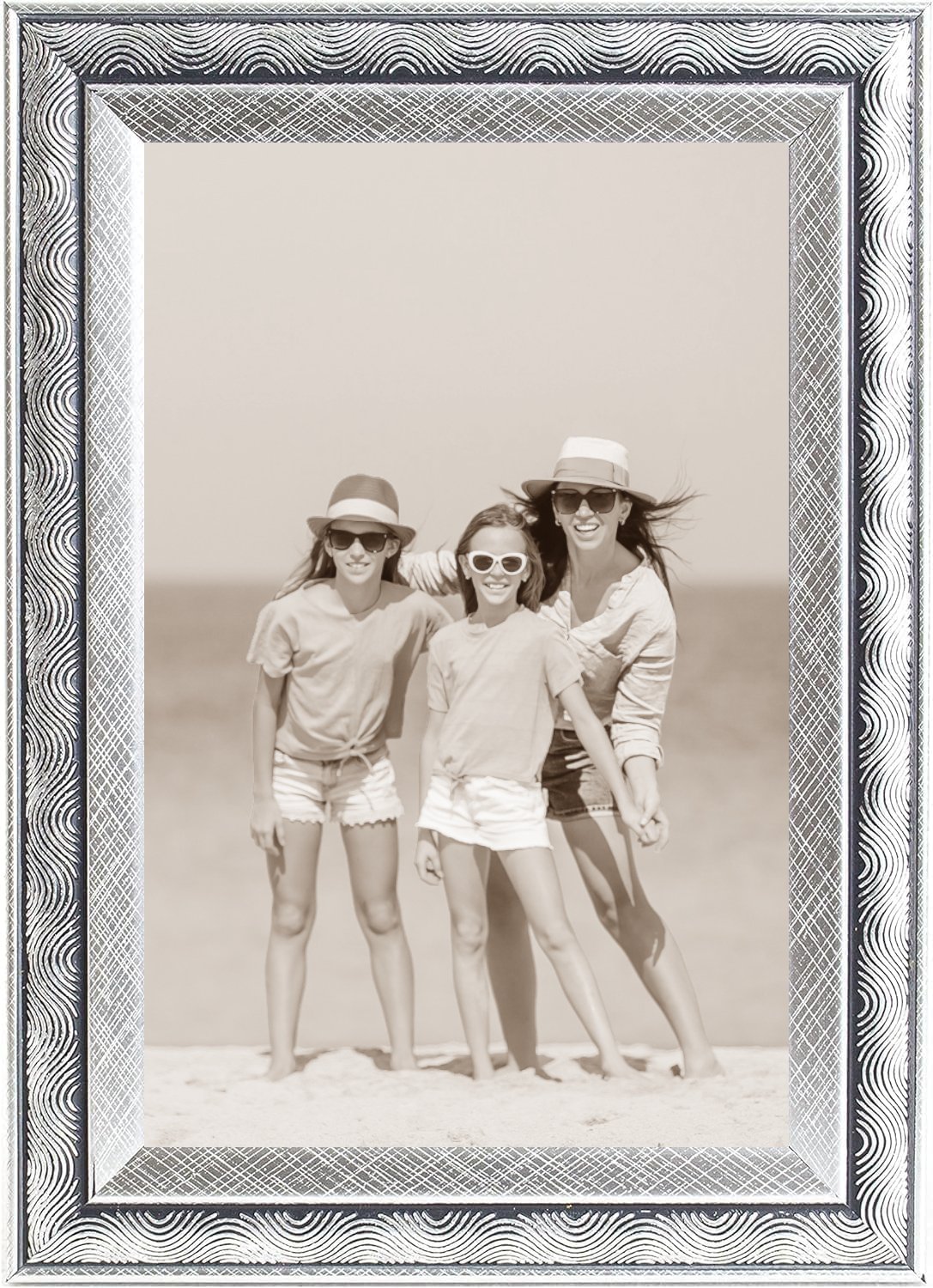 6 x 4 Picture Frame, Silver Swirl, Photo Frame, 6” x 4” (15cm x 10cm) - Daily Buy