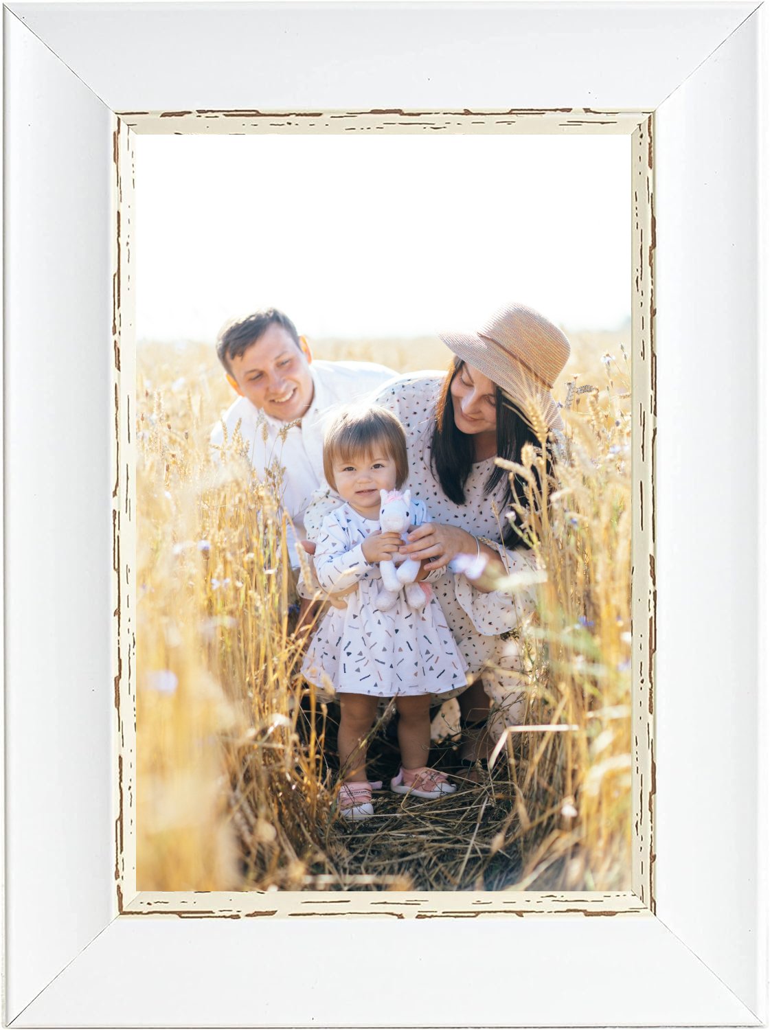 6 x 4 Picture Frame, Vintage White, Photo Frame, 6” x 4” (15cm x 10cm) - Daily Buy