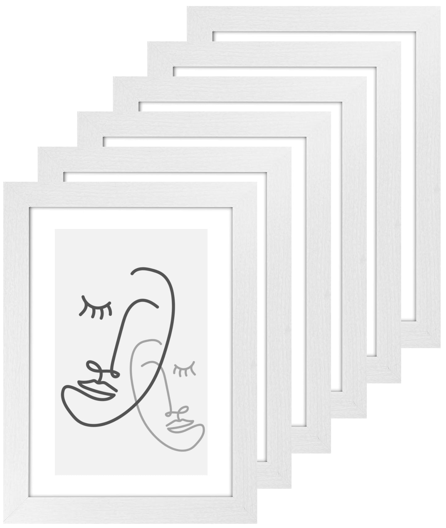 A3 Picture Frame with Card Mount, White, Set of 6, A3 Art Print & Poster Photo Frame - Daily Buy