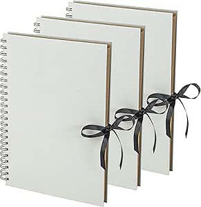 A4 Scrapbook, Grey, 80 Pages, 3 Pack, Scrapbook Photo Album & Sketchbook - Daily Buy