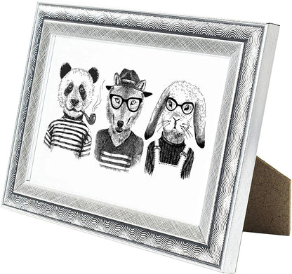 6 x 4 Picture Frame, Set of 2, Silver Swirl, Photo Frame, 6” x 4” (15cm x 10cm) - Daily Buy