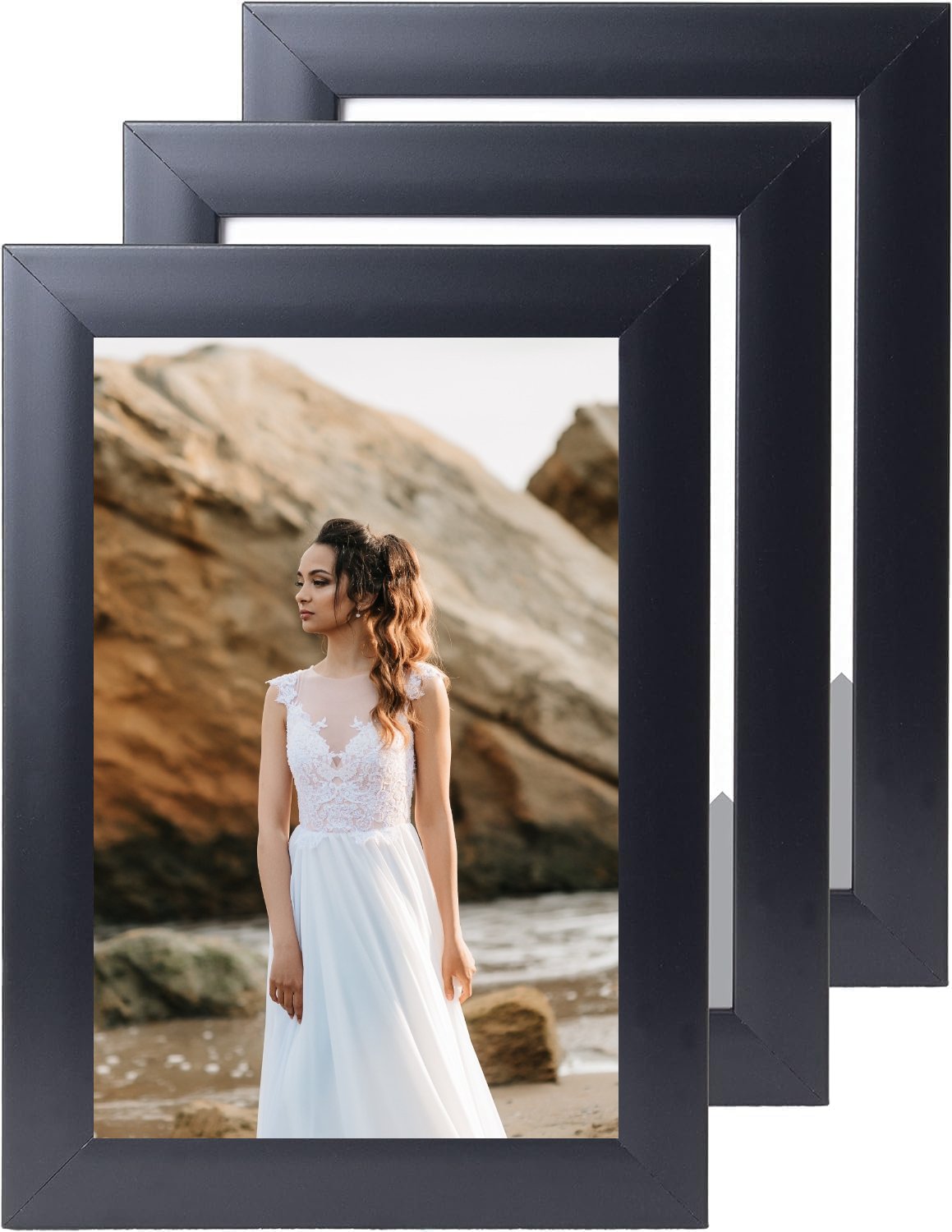 6 x 4 Picture Frame, Set of 3, Black, Photo Frame, 6” x 4” (15cm x 10cm) - Daily Buy