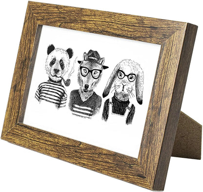 6 x 4 Picture Frame, Set of 3, Brown, Photo Frame, 6” x 4” (15cm x 10cm) - Daily Buy