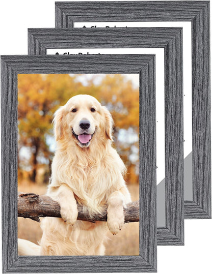 6 x 4 Picture Frame, Set of 3, Dark Grey, Photo Frame, 6” x 4” (15cm x 10cm) - Daily Buy