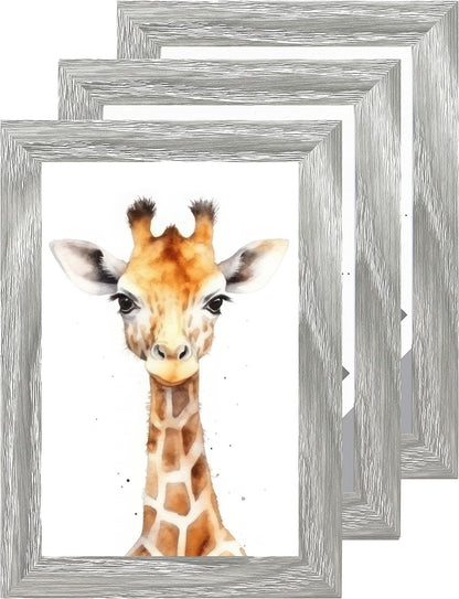 6 x 4 Picture Frame, Set of 3, Light Grey, Photo Frame, 6” x 4” (15cm x 10cm) - Daily Buy