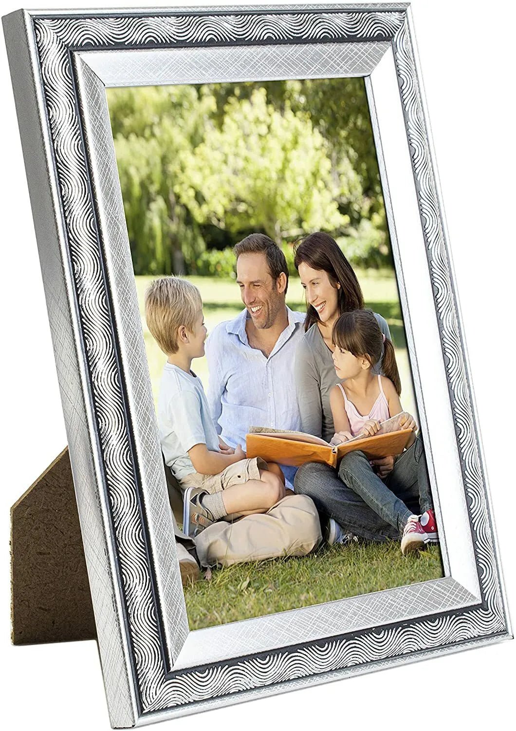 6 x 4 Picture Frame, Set of 3, Silver Swirl, Photo Frame, 6” x 4” (15cm x 10cm) - Daily Buy