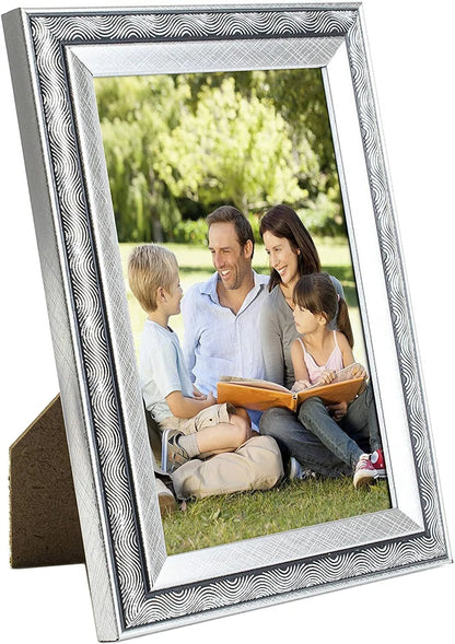 6 x 4 Picture Frame, Set of 3, Silver Swirl, Photo Frame, 6” x 4” (15cm x 10cm) - Daily Buy