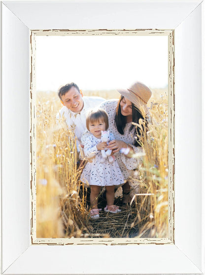 6 x 4 Picture Frame, Vintage White, Photo Frame, 6” x 4” (15cm x 10cm) - Daily Buy