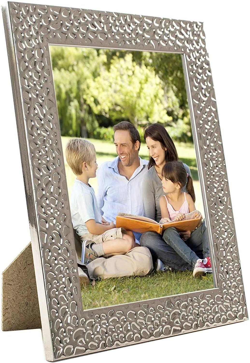 7 x 5 Picture Frame, Set of 3, Silver Raindrop Effect, Photo Frame, 7” x 5” (13cm x 18cm) - Daily Buy