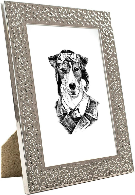 7 x 5 Picture Frame, Set of 3, Silver Raindrop Effect, Photo Frame, 7” x 5” (13cm x 18cm) - Daily Buy