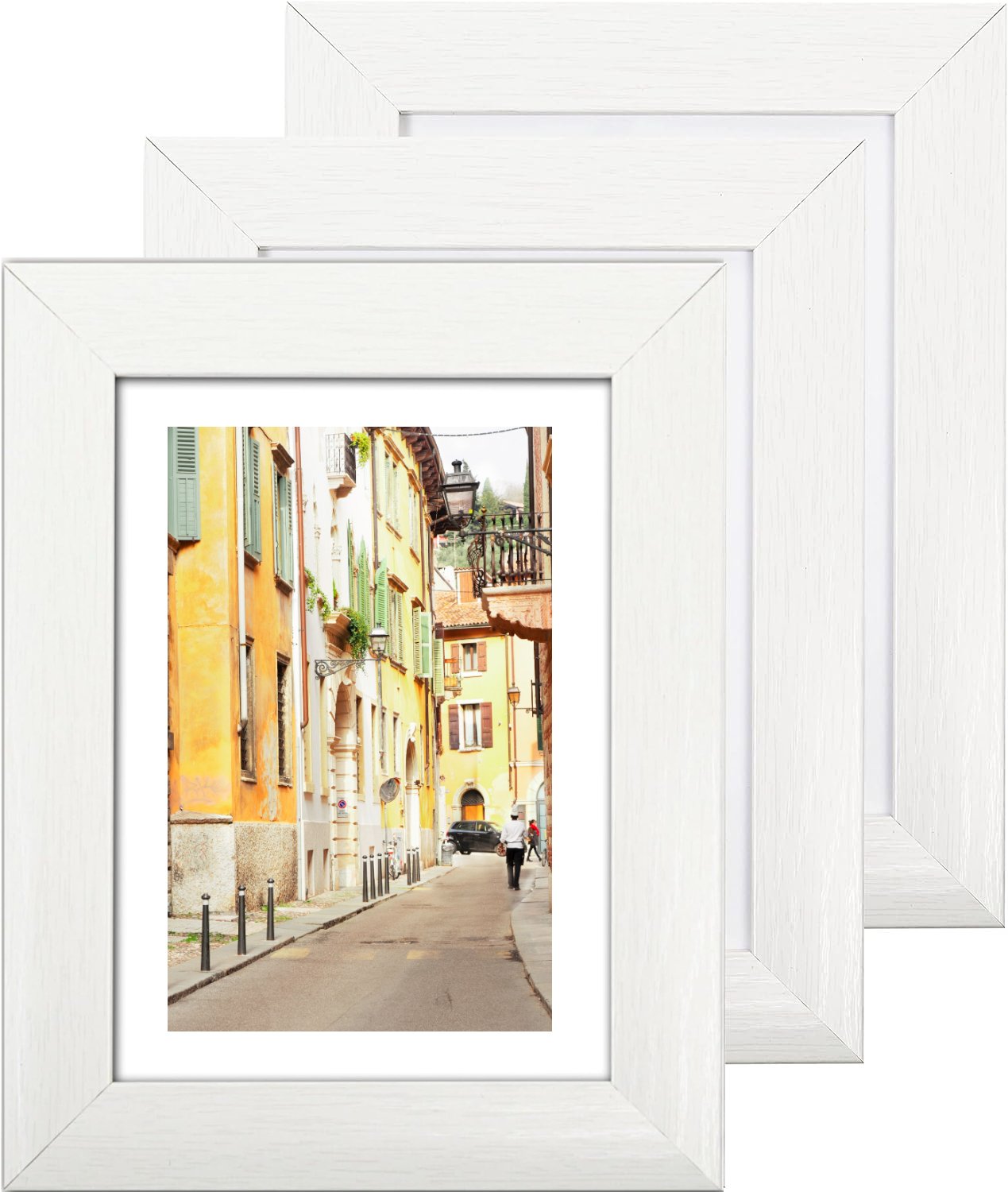 7 x 5 Picture Frame with Card Mount, Set of 3, White, Photo Frame, 7” x 5” (13cm x 18cm) - Daily Buy