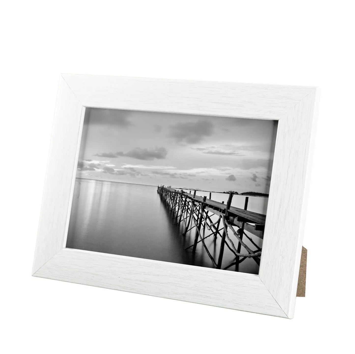 7 x 5 Picture Frame with Card Mount, White, Photo Frame, 7” x 5” (13cm x 18cm) - Daily Buy