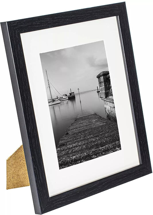 8 x 10 Picture Frame with Card Mount, Black, Photo Frame, 8” x 10” (20cm x 25cm) - Daily Buy