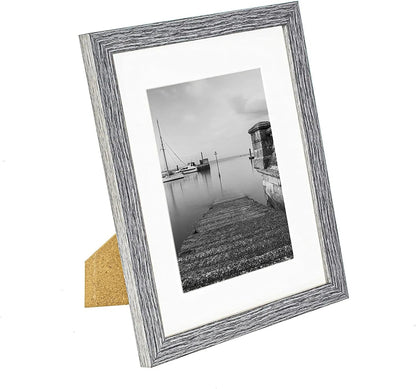 8 x 10 Picture Frame with Card Mount, Dark Grey, Photo Frame, 8” x 10” (20cm x 25cm) - Daily Buy