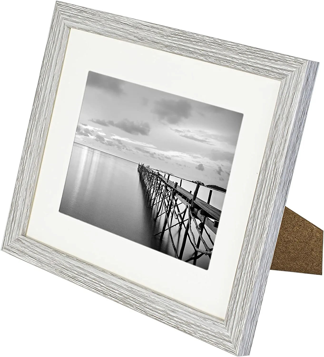 8 x 10 Picture Frame with Card Mount, Light Grey, Photo Frame, 8” x 10” (20cm x 25cm) - Daily Buy