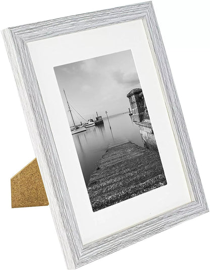 8 x 10 Picture Frame with Card Mount, Light Grey, Photo Frame, 8” x 10” (20cm x 25cm) - Daily Buy