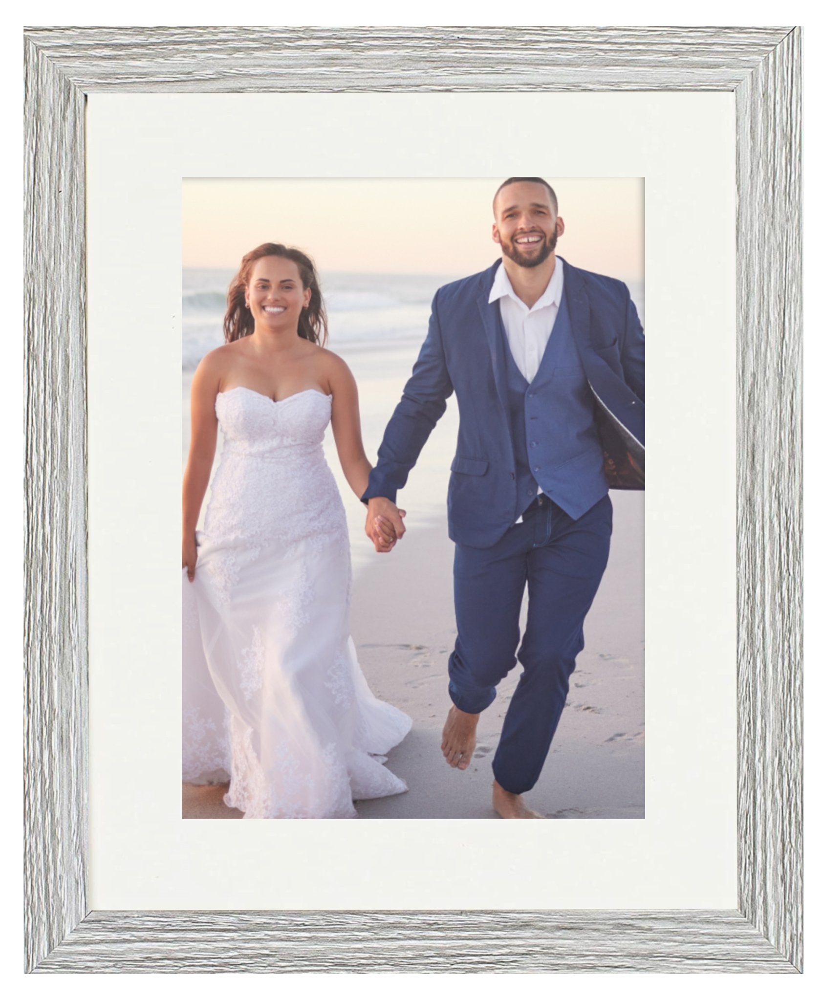 8 x 10 Picture Frame with Card Mount, Light Grey, Photo Frame, 8” x 10” (20cm x 25cm) - Daily Buy