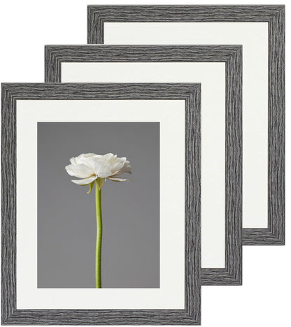 8 x 10 Picture Frame with Card Mount, Set of 3, Dark Grey, Photo Frame, 8” x 10” (20cm x 25cm) - Daily Buy
