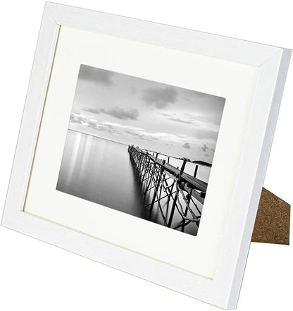 8 x 10 Picture Frame with Card Mount, White, Photo Frame, 8” x 10” (20cm x 25cm) - Daily Buy