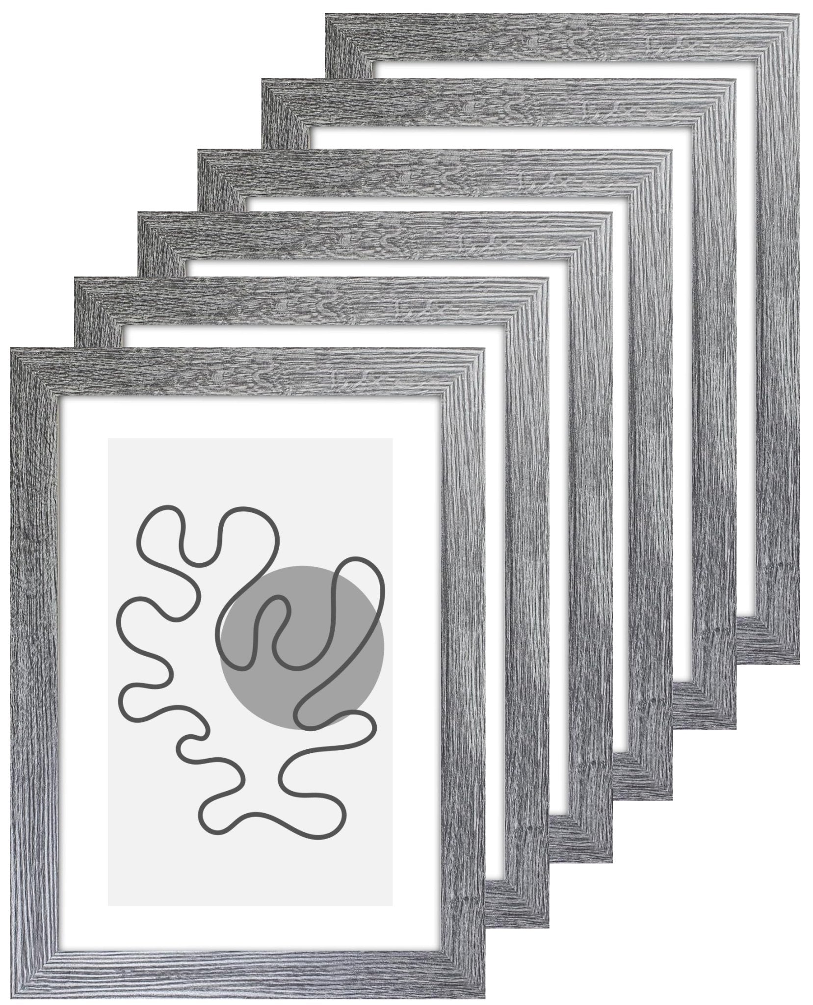 A3 Picture Frame with Card Mount, Dark Grey, Set of 6, A3 Art Print & Poster Photo Frame - Daily Buy
