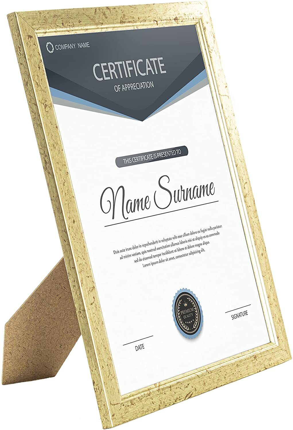 A4 Picture Frame, Gold, Set of 2, A4 Photo Frame, A4 Art Print, Certificate & Poster Photo Frame - Daily Buy