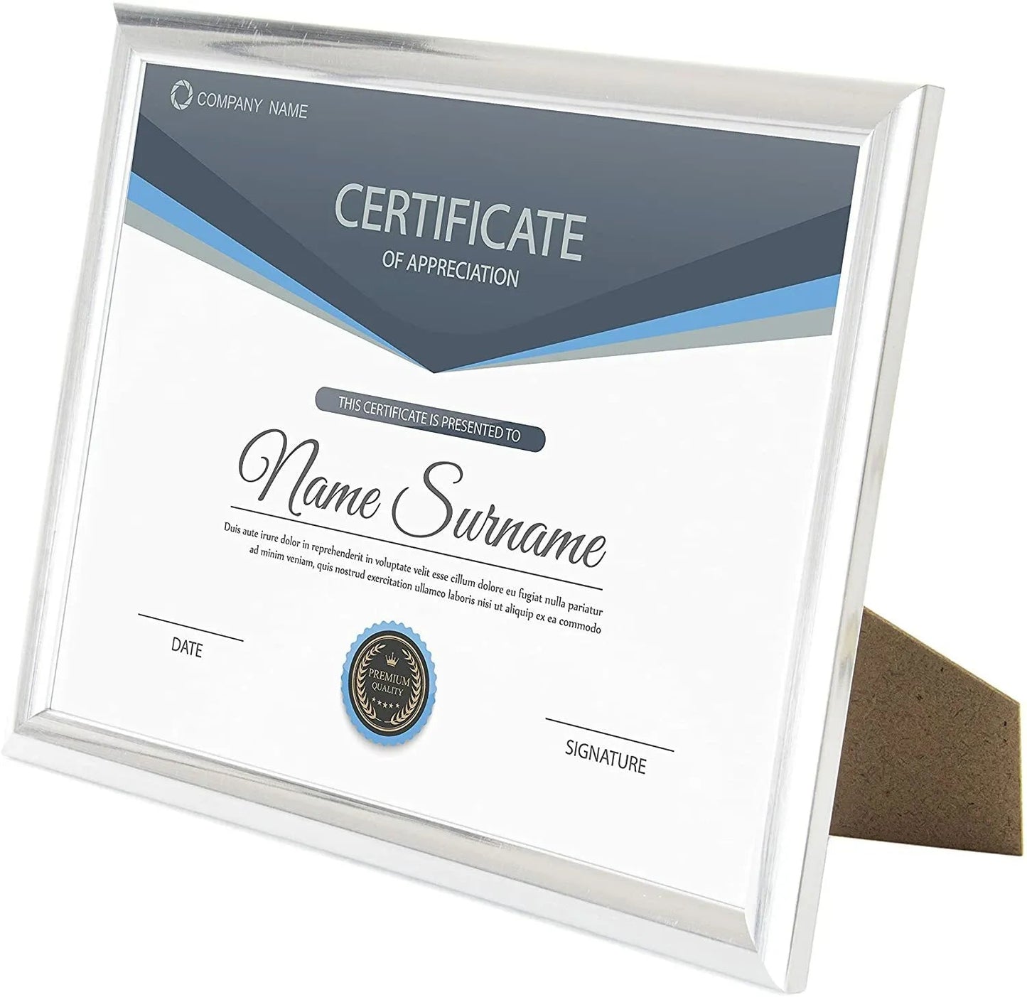 A4 Silver Certificate Frame