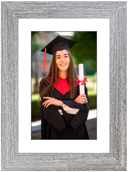 A4 Picture Frame with Card Mount, Light Grey, Set of 6, A4 Art Print, Certificate & Poster Photo Frame - Daily Buy