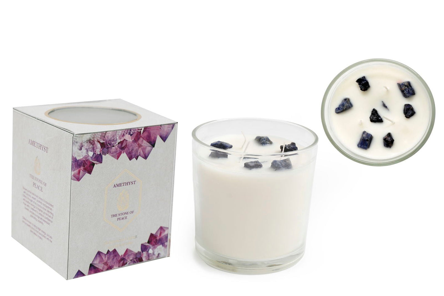 Amethyst Crystal Candle 12x12cm - Daily Buy