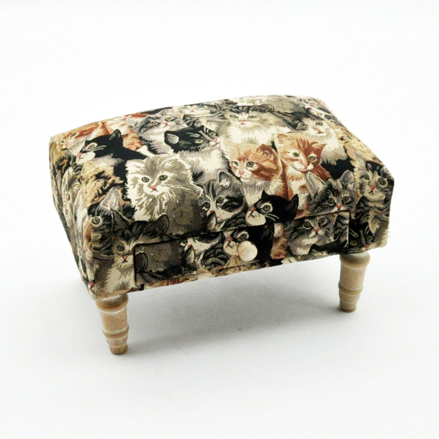 Cat Fabric Footstool with Drawer - Daily Buy