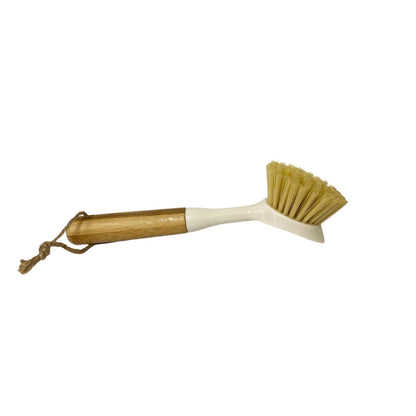 Cream Washing Up Brush with Bamboo Wooden Handle - Daily Buy