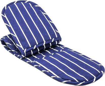 Double Oven Gloves, Blue, Traditional Oven Gloves and Pot Holder, 36" Reach - Daily Buy