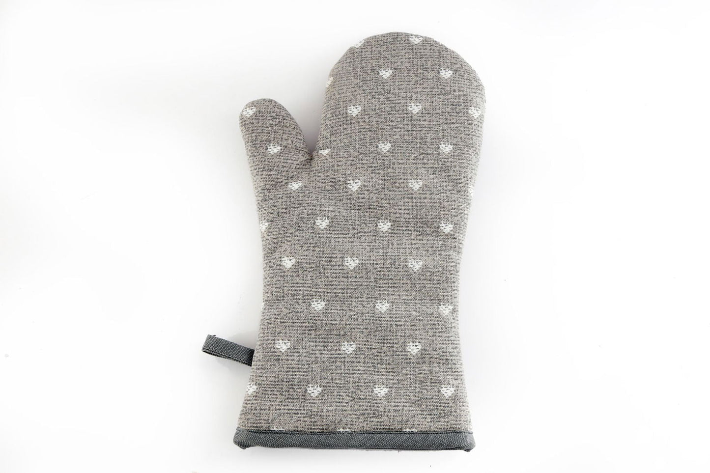 Kitchen Oven Glove With A Grey Heart Print Design - Daily Buy