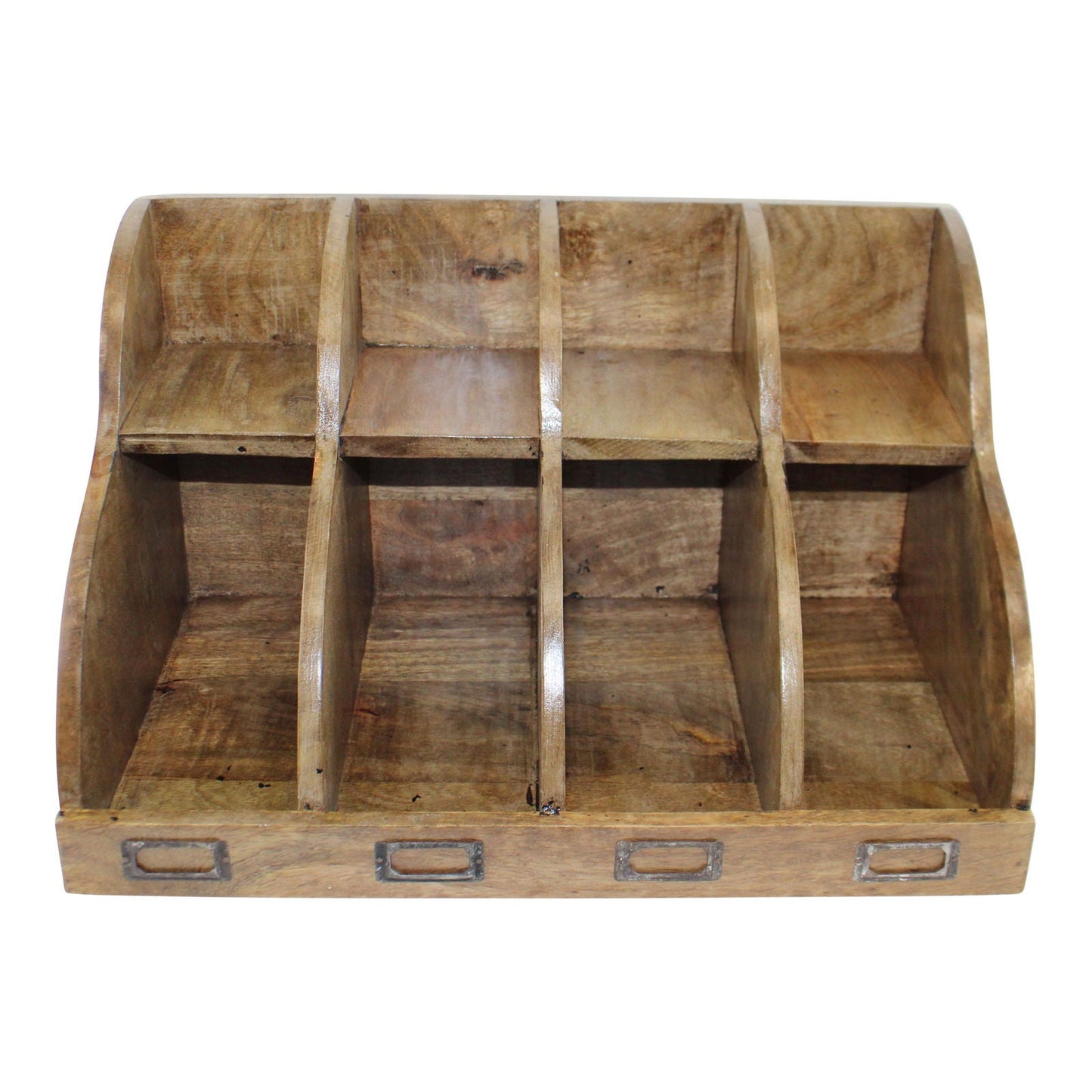 Mango Wood 8 Section Desktop Organiser - Daily Buy