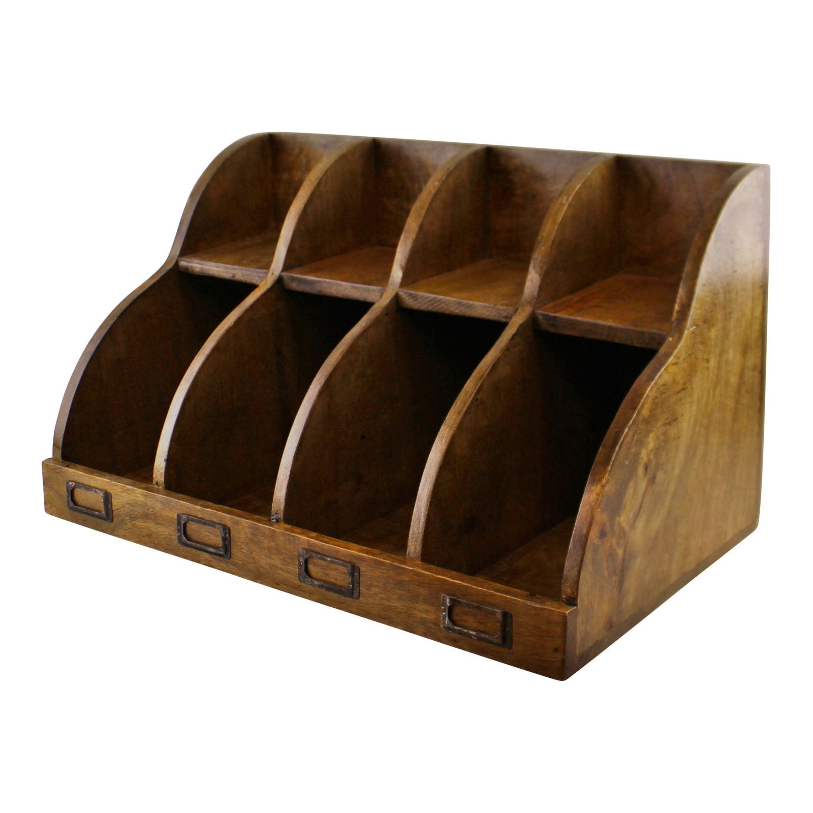 Mango Wood 8 Section Desktop Organiser - Daily Buy