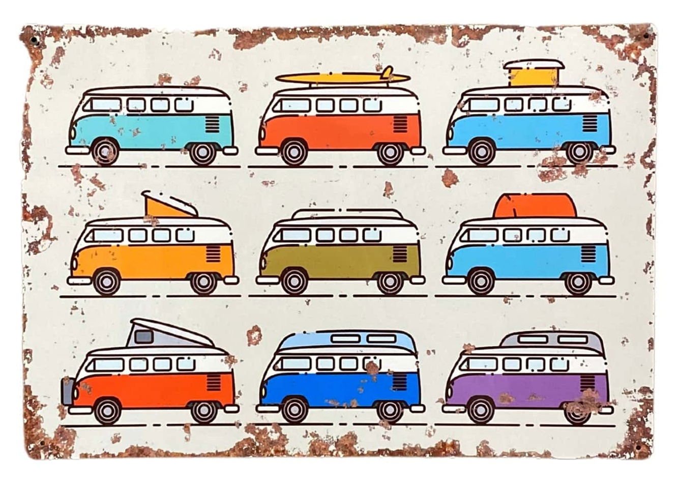 Metal Vintage Wall Sign - Camper Van Collection - Daily Buy