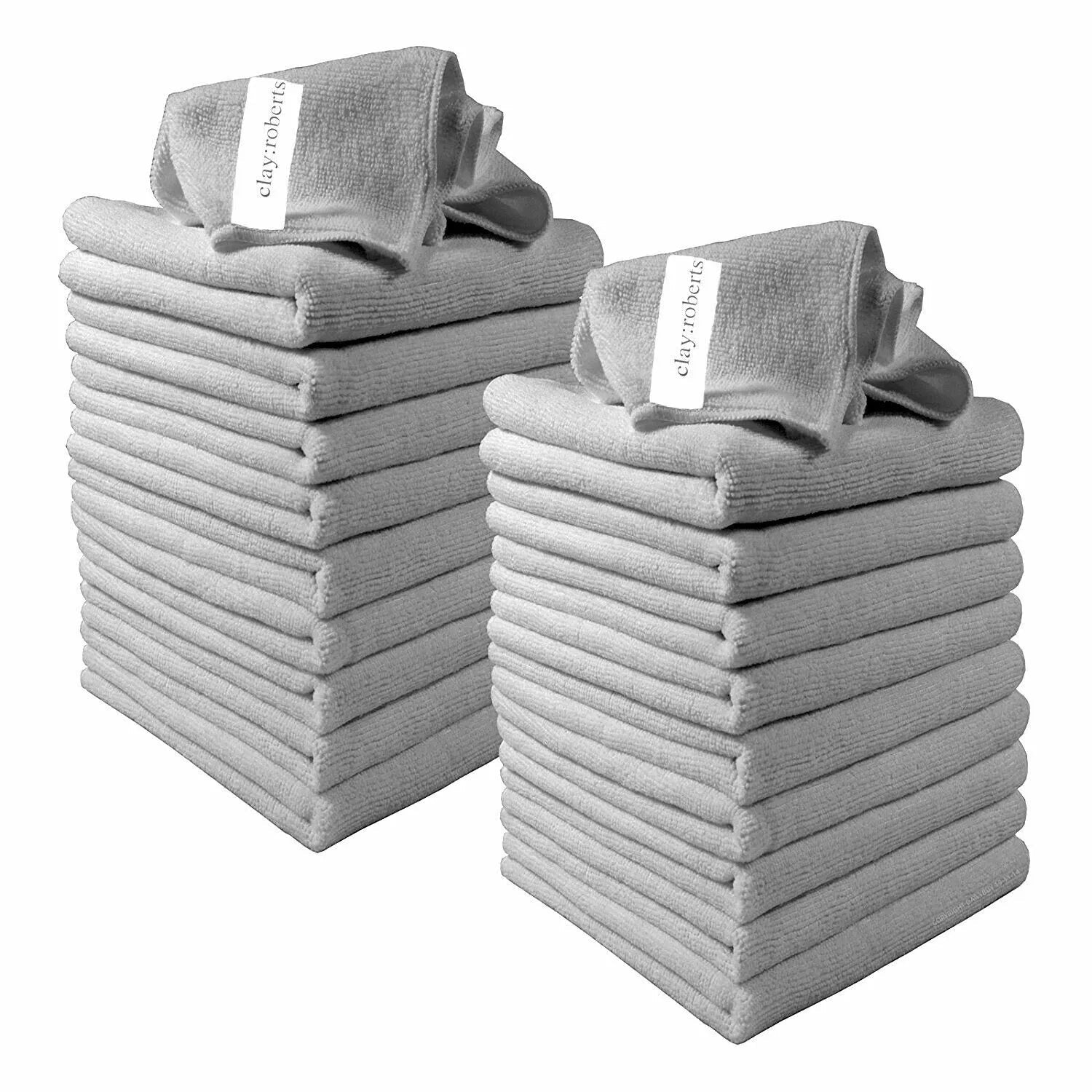 Microfibre Cloths, 20 Pack, 40cm x 30cm, Grey, Lint - free Microfibre Cleaning Cloths - Daily Buy