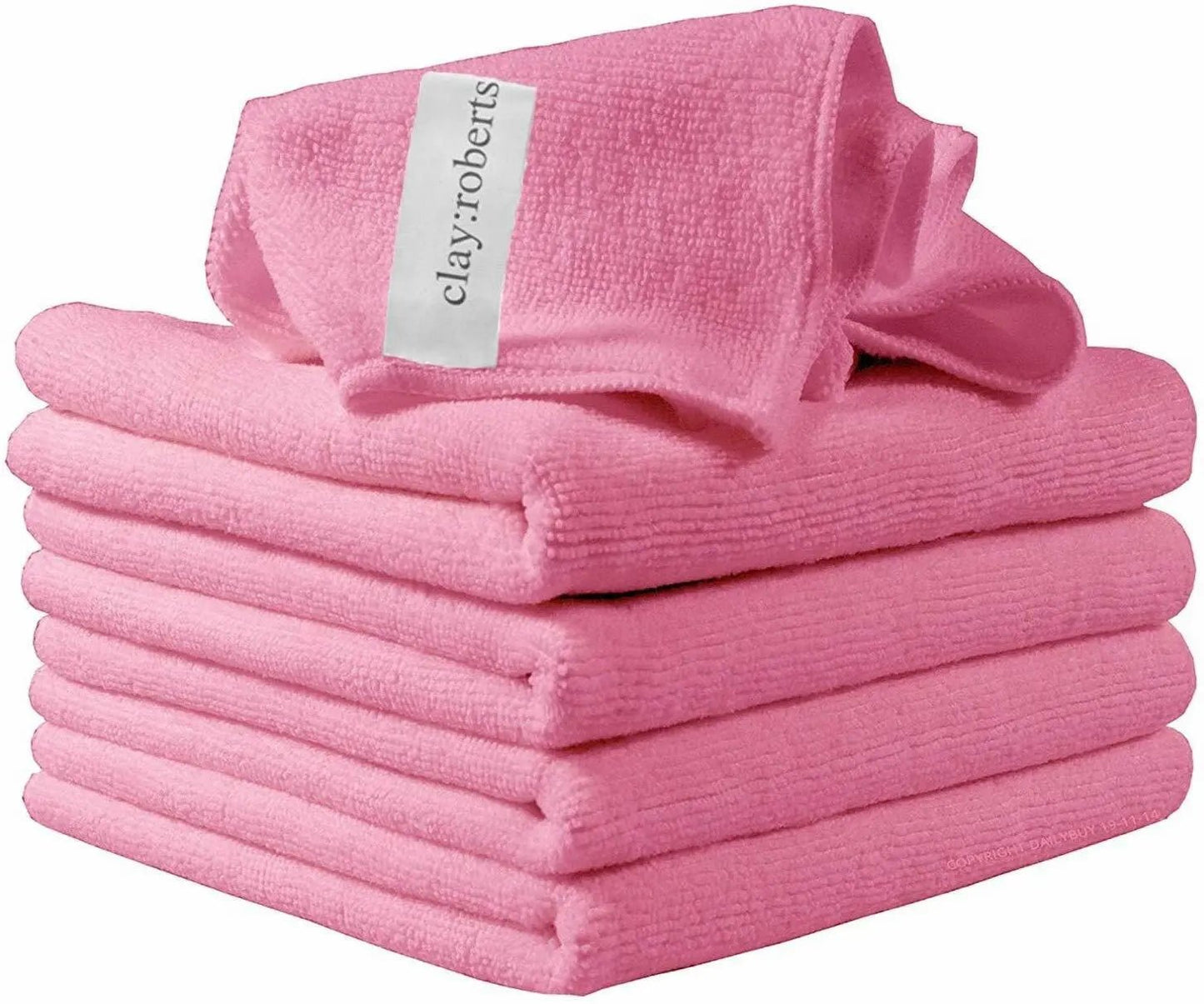 Microfibre Cloths, 5 Pack, 40cm x 30cm, Pink, Lint - free Microfibre Cleaning Cloths - Daily Buy