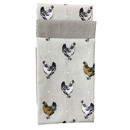 Pack of Three Tea Towels With A Chicken Print Design - Daily Buy