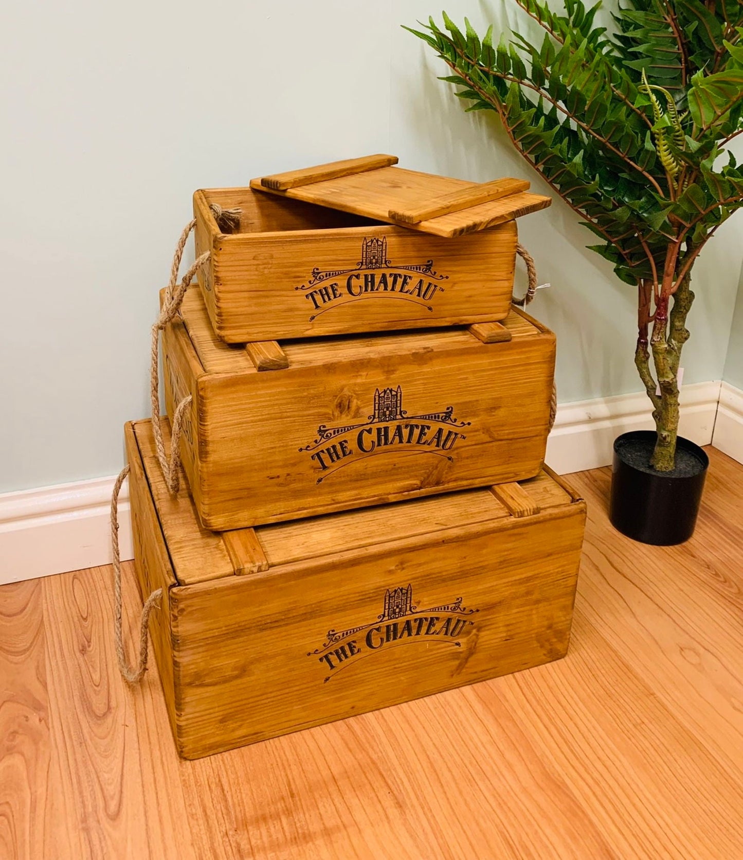 Set Of 3 The Chateau Rustic Vintage Crates - Daily Buy