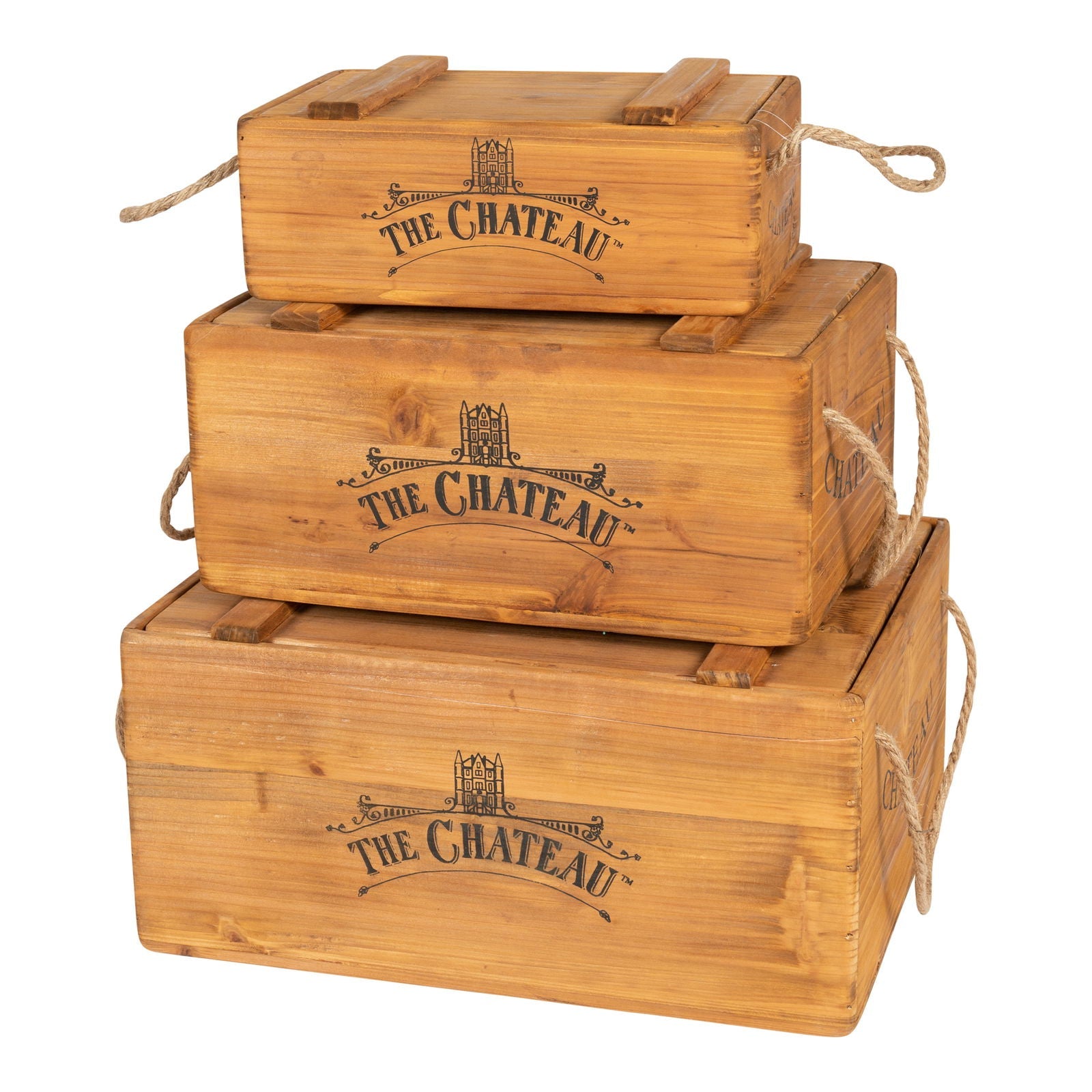 Set Of 3 The Chateau Rustic Vintage Crates - Daily Buy