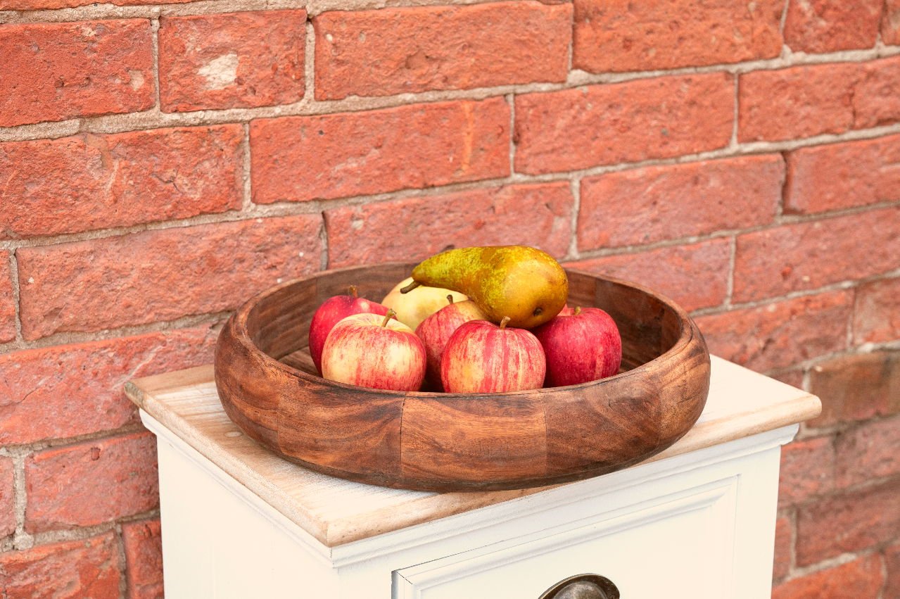 Shallow Wooden Bowl 34cm - Daily Buy