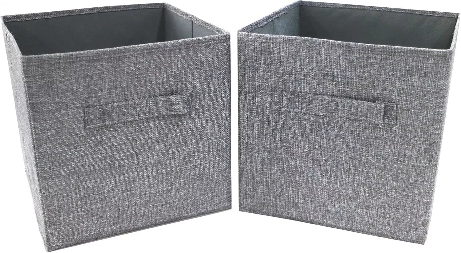 Storage Cubes, Set of 2, Grey, Foldable Storage Boxes, 25cm x 25cm x 25cm - Daily Buy