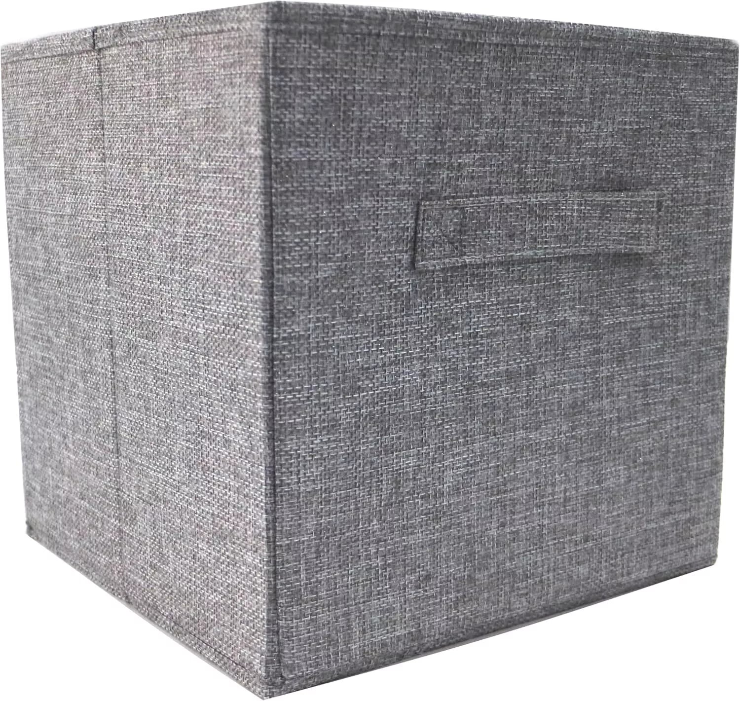 Storage Cubes, Set of 2, Grey, Foldable Storage Boxes, 25cm x 25cm x 25cm - Daily Buy