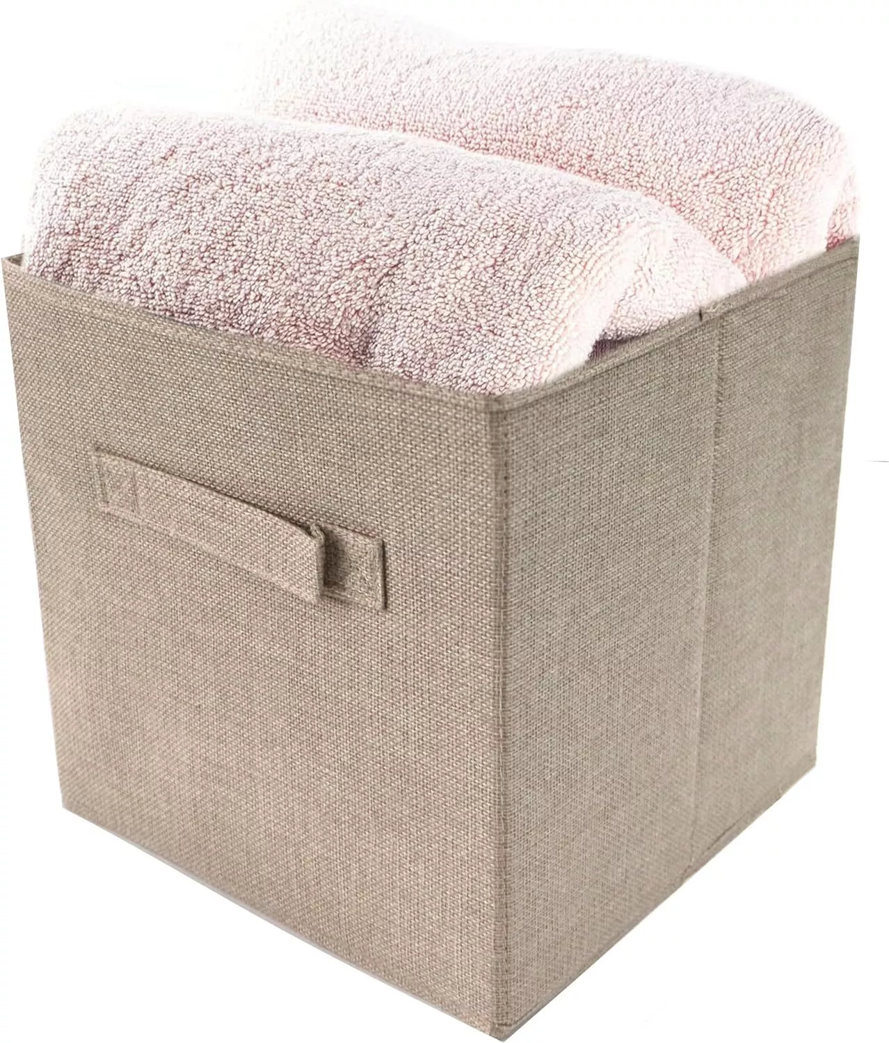 Storage Cubes, Set of 2, Stone, Foldable Storage Boxes, 25cm x 25cm x 25cm - Daily Buy