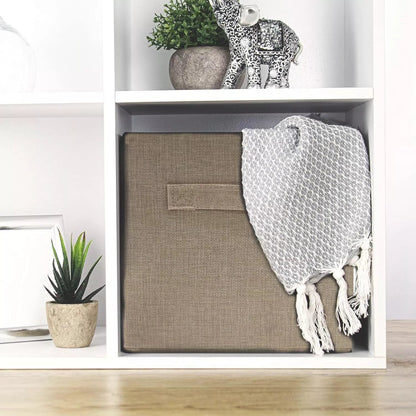 Storage Cubes, Set of 2, Stone, Foldable Storage Boxes, 25cm x 25cm x 25cm - Daily Buy