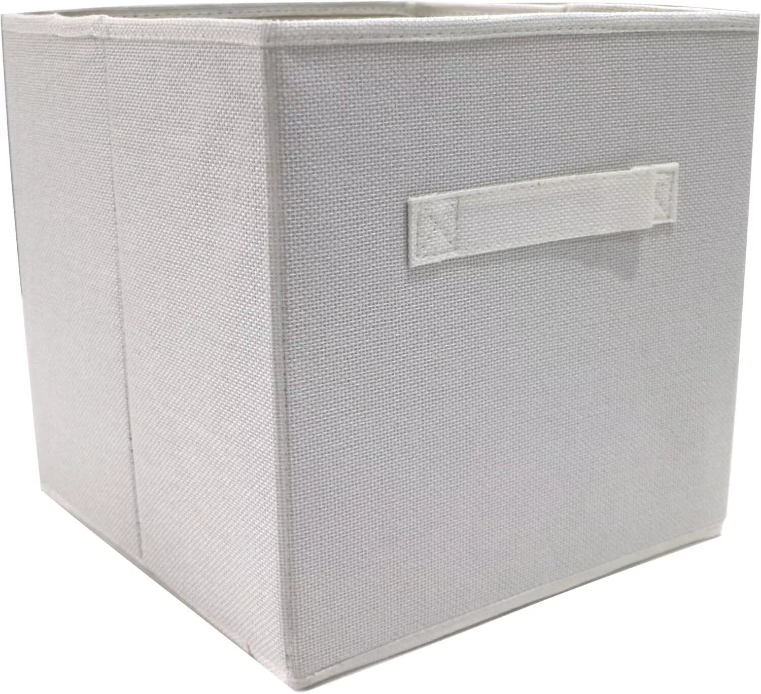 Storage Cubes, Set of 2, White, Foldable Storage Boxes, 25cm x 25cm x 25cm - Daily Buy