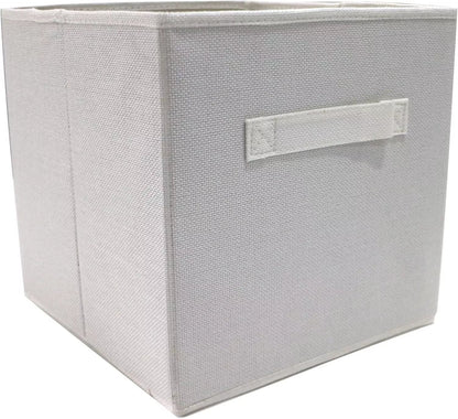 Storage Cubes, Set of 2, White, Foldable Storage Boxes, 25cm x 25cm x 25cm - Daily Buy