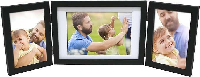 Triple Picture Frame, Black, Triple Photo Frame, 6” x 4” (15cm x 10cm) and 7” x 5” (13cm x 18cm) - Daily Buy